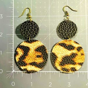 Leopard Faux Leather Earrings